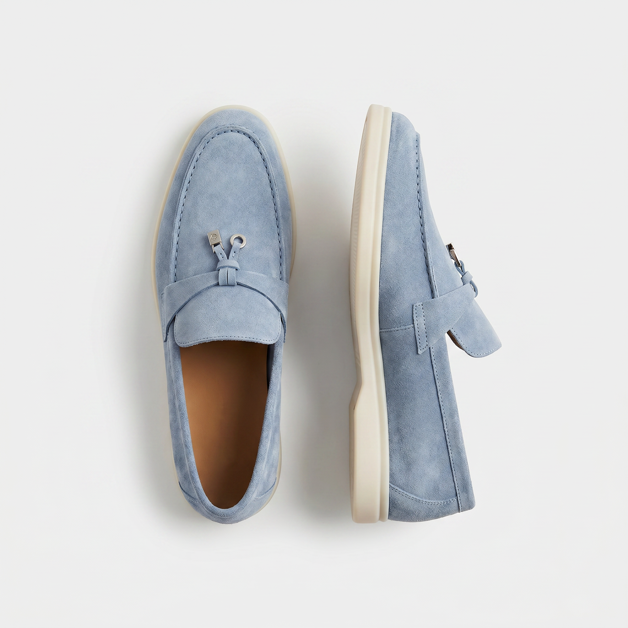 Wildleder-Loafer für Damen, himmelblau