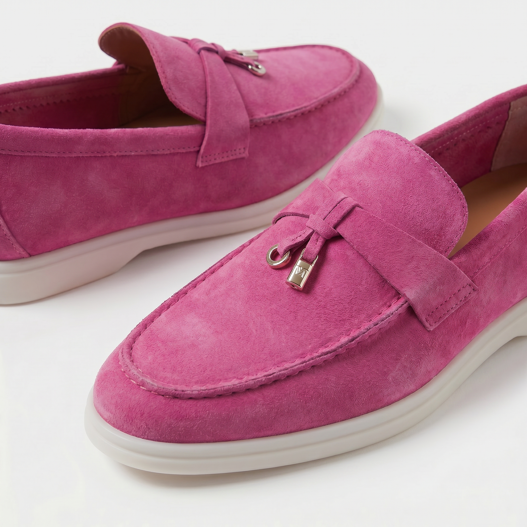 Como Suede Loafer Women Fuchsia