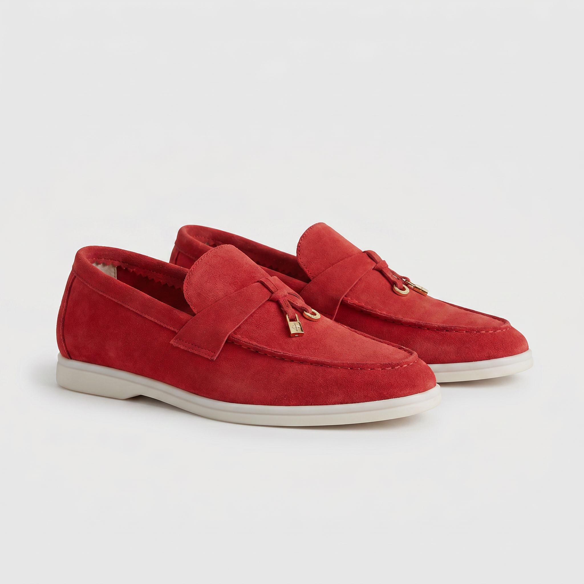 Wildleder Loafer Damen Rot