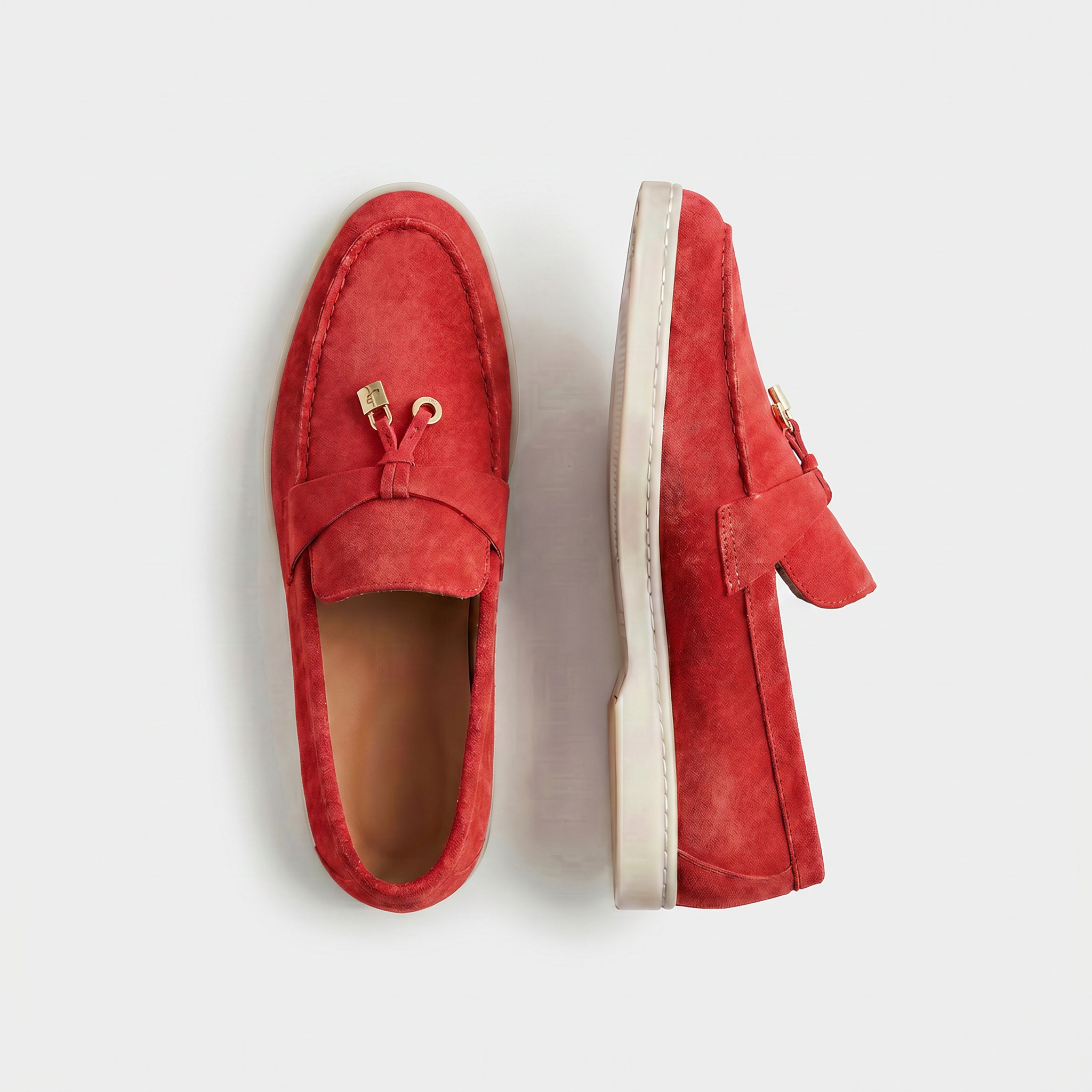 Wildleder Loafer Damen Rot