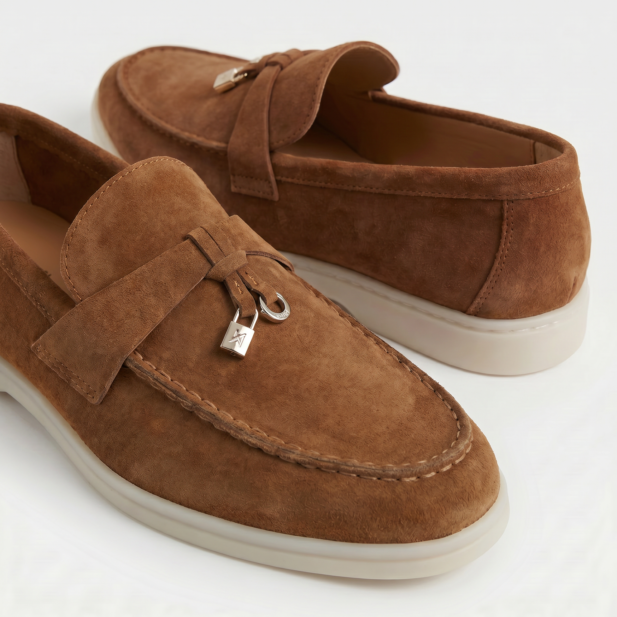 Wildleder-Slipper Damen Tan