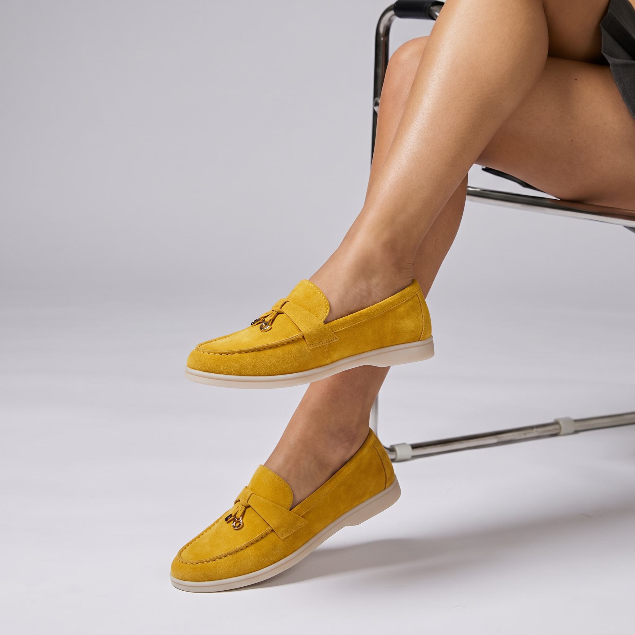 Como Suede Loafer Women Yellow