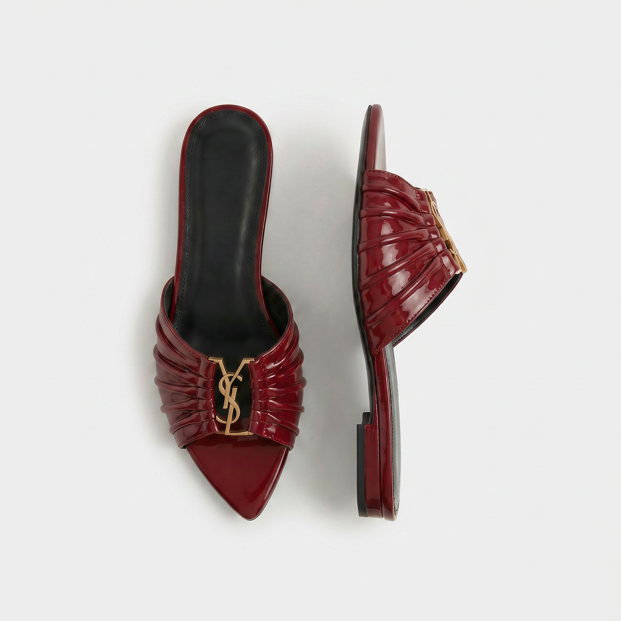 Capri Patent Flats Burgundy
