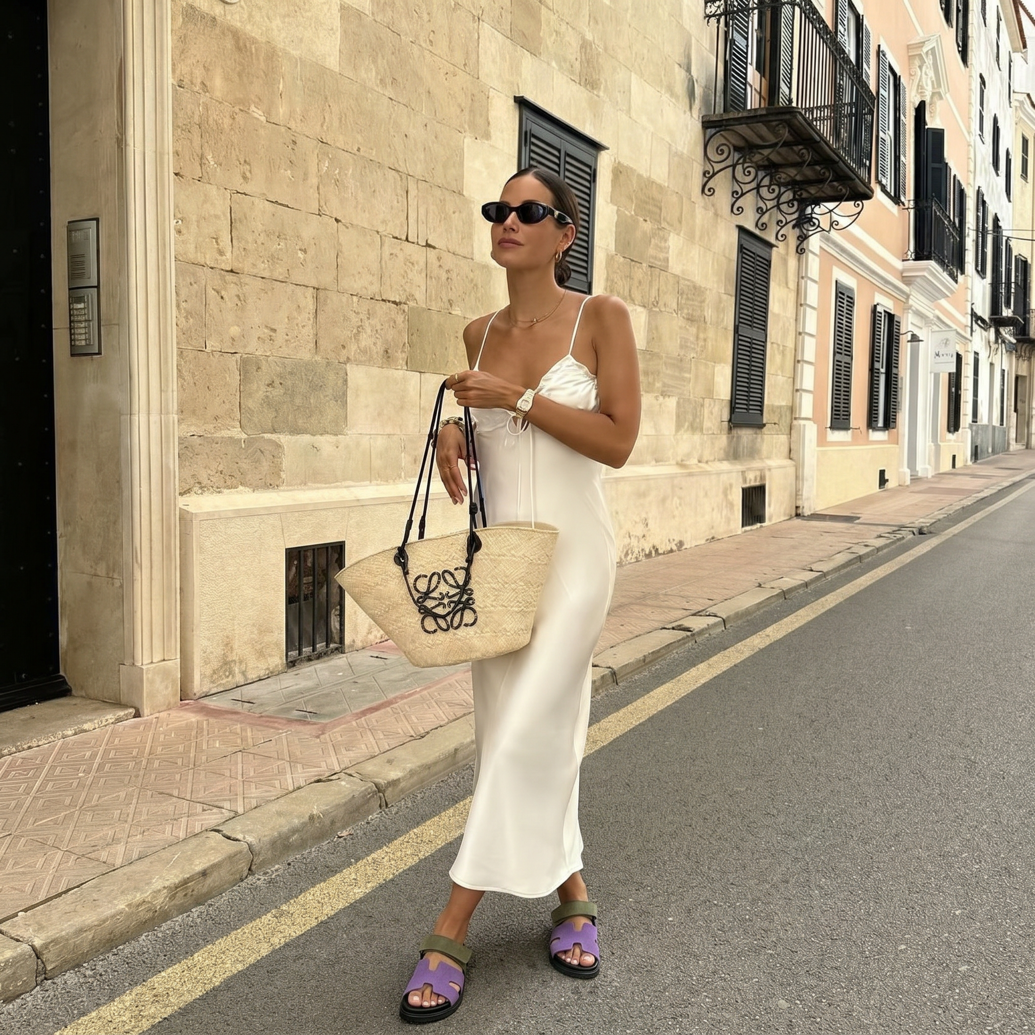 Cannes Suede Slide Women Olive Lilac