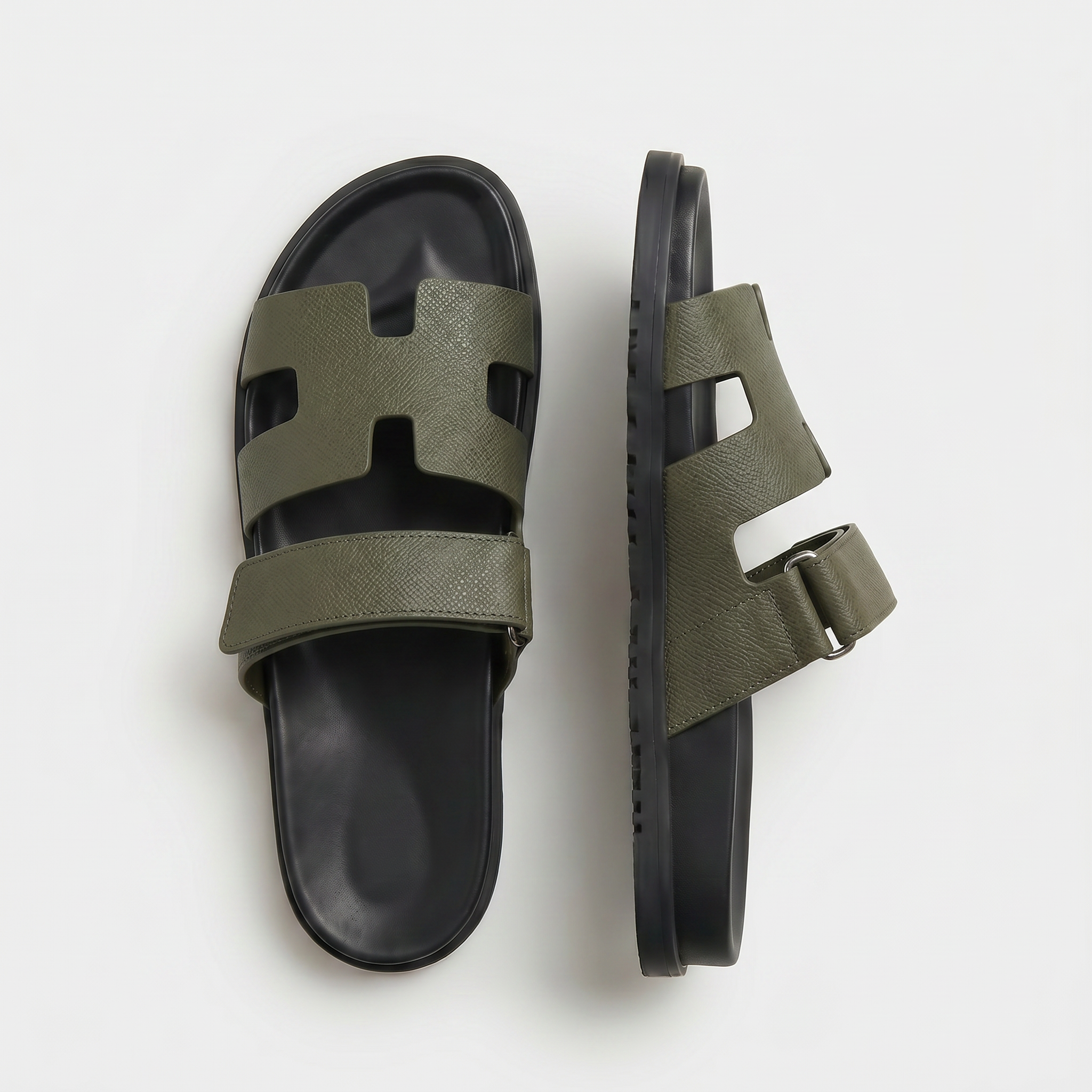 Cannes Textured Slide Women Olive Green