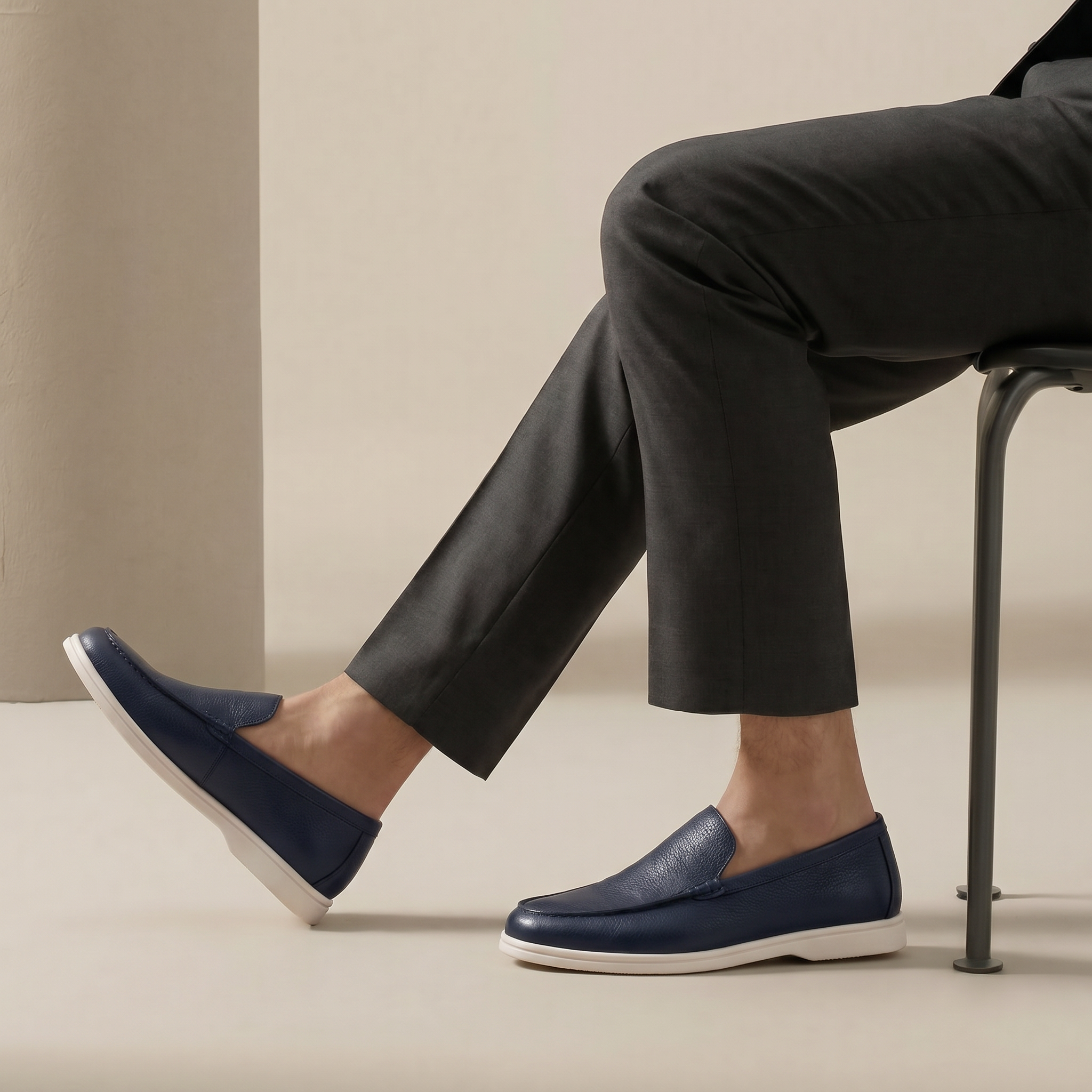 Portofino Leather Loafer Navy