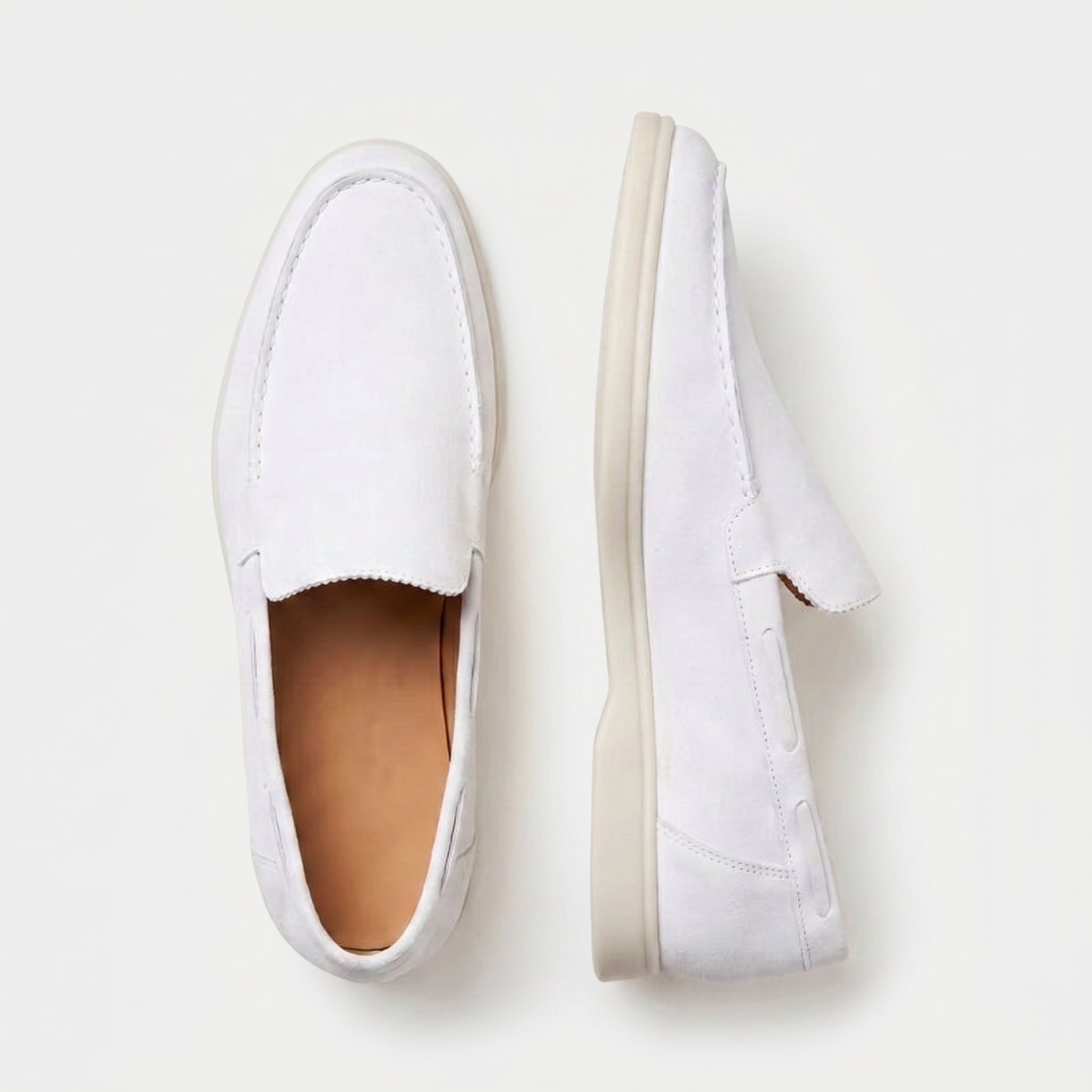 Milano Klassik Loafer Wildleder Kreideweiß