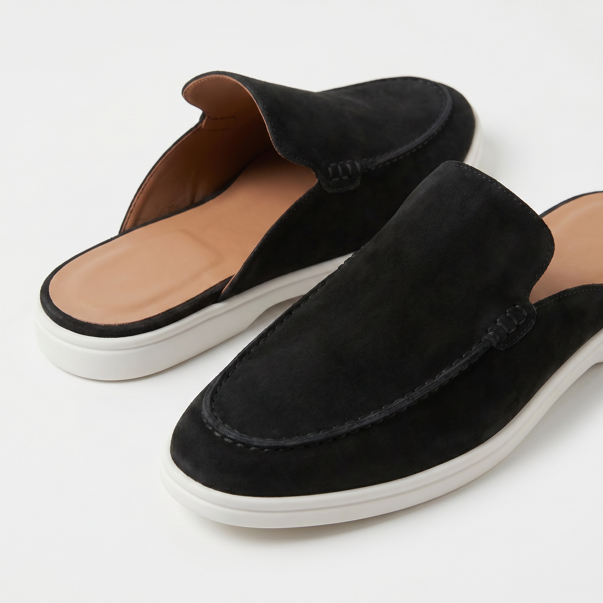 Positano Suede Mule Black