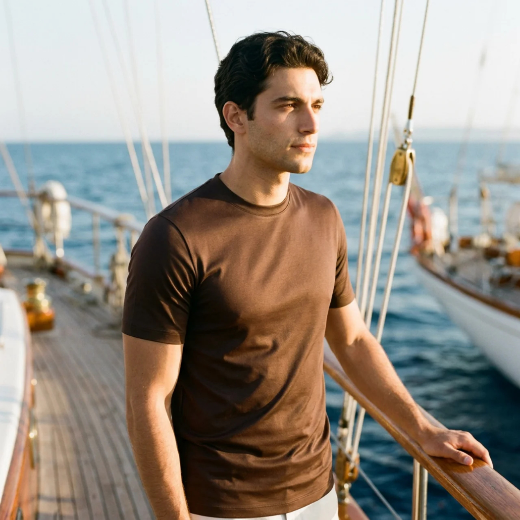 Verona Soft Lustre Tee Espresso