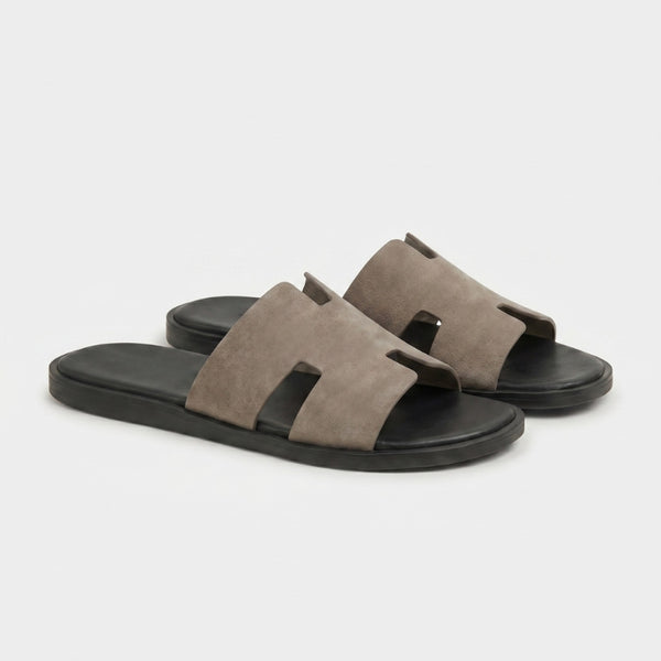 Monaco Slide Veloursleder Stone Taupe