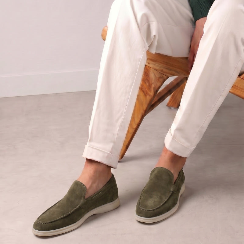 Milano Classic Loafer Suede Olive Green