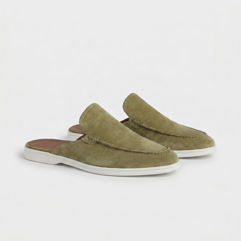 Positano Suede Mule Olive