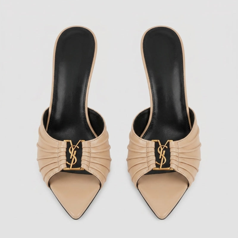 Capri Patent High Heels Beige