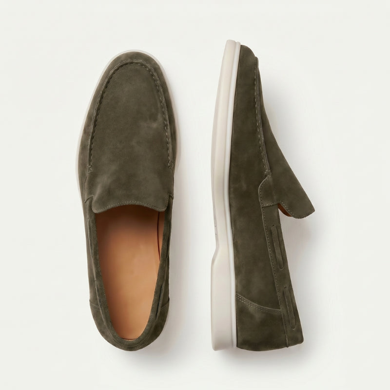 Milano Classic Loafer Suede Olive Green