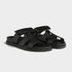 Cannes Slide Leder Onyx-Schwarz