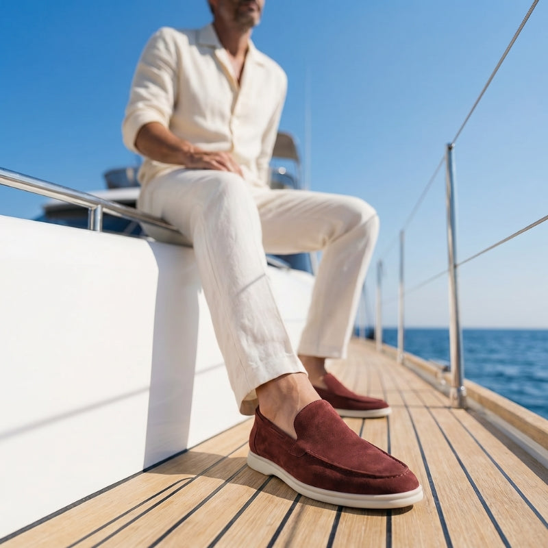 Milano Classic Loafer Suede Burgundy Rose