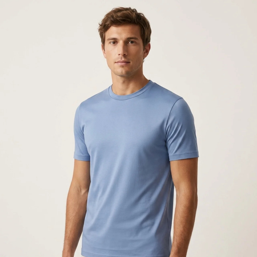 Verona Soft Lustre Tee Cloud Blue