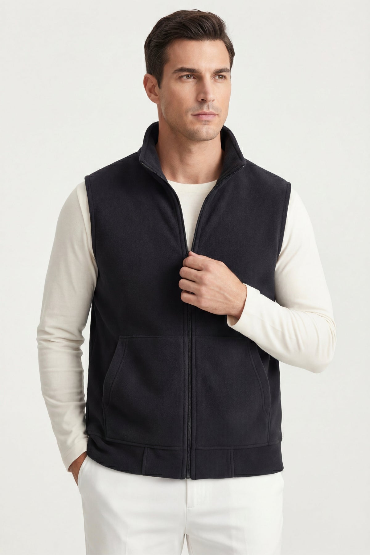 Livigno Brushed Fleece Vest Black