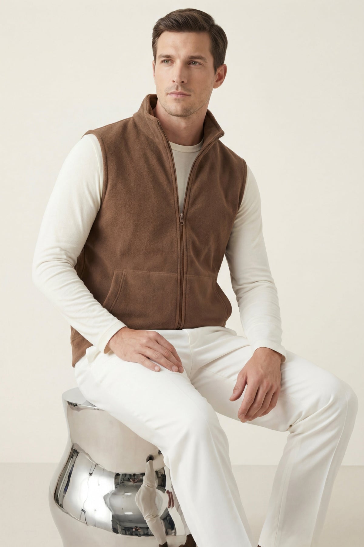 Livigno Brushed Fleece Vest Espresso