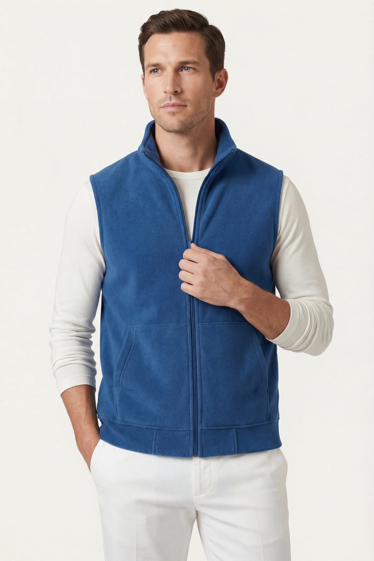 Livigno Brushed Fleece Vest Cobalt