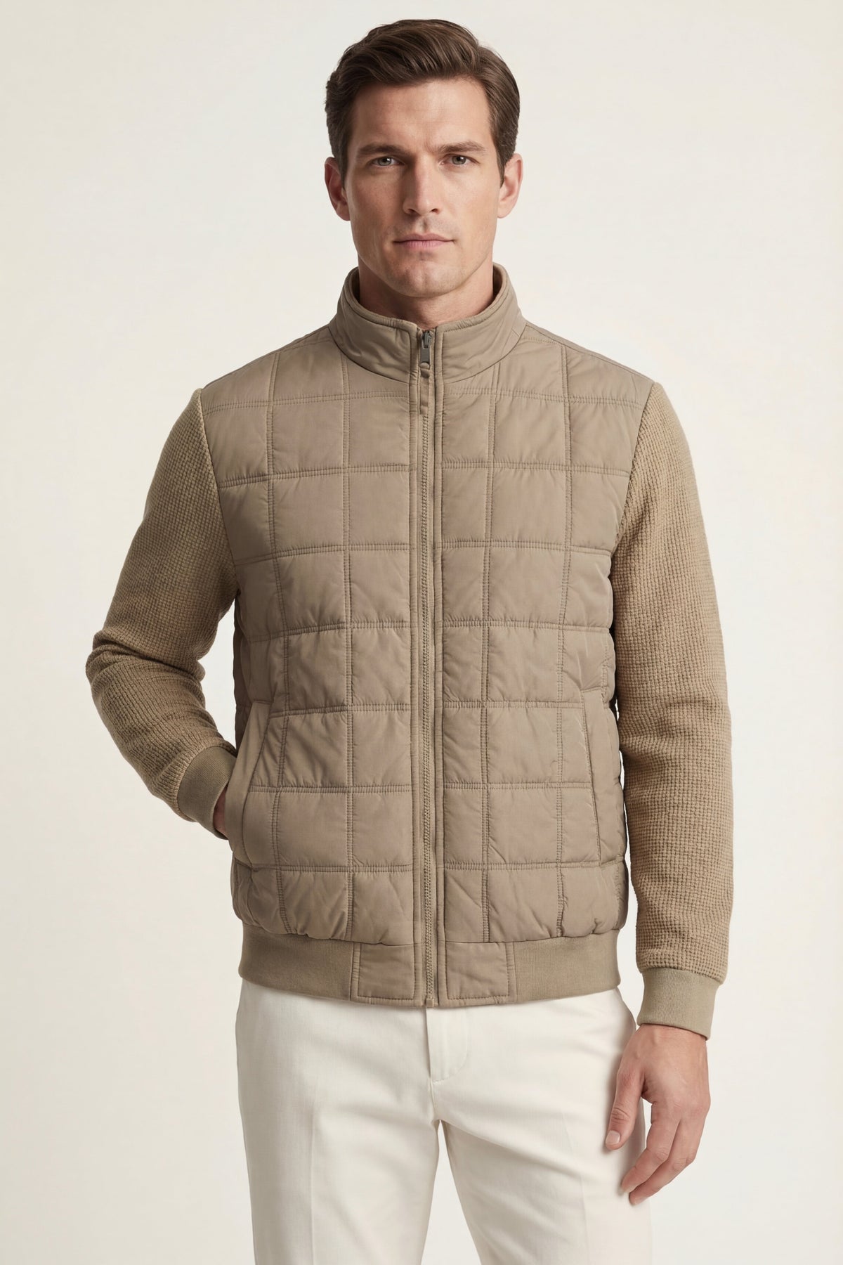 Treviso Quilted Hybrid Jacket Beige