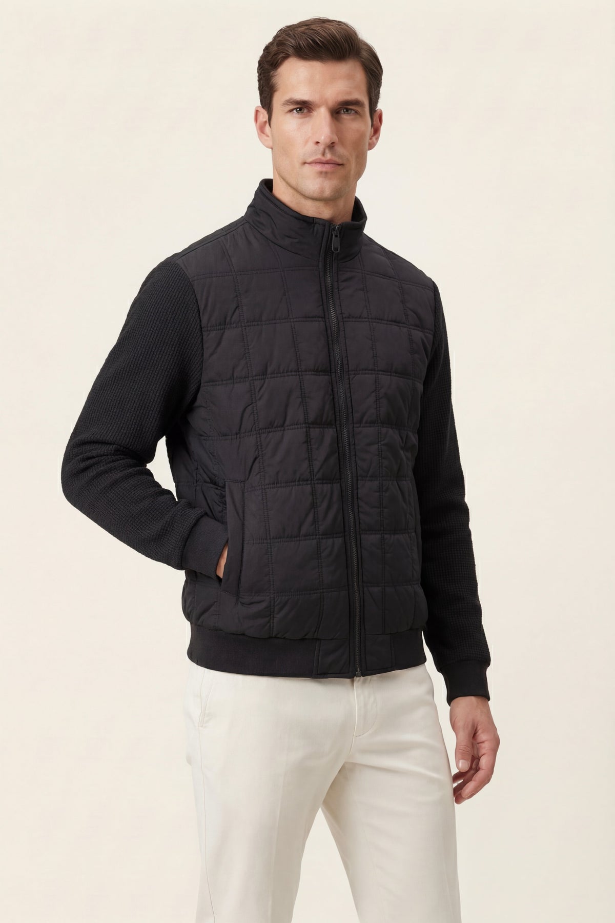Treviso Quilted Hybrid Jacket Black