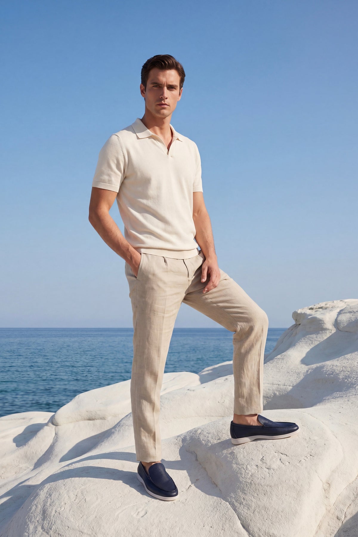 Portofino Leather Loafer Navy Blue