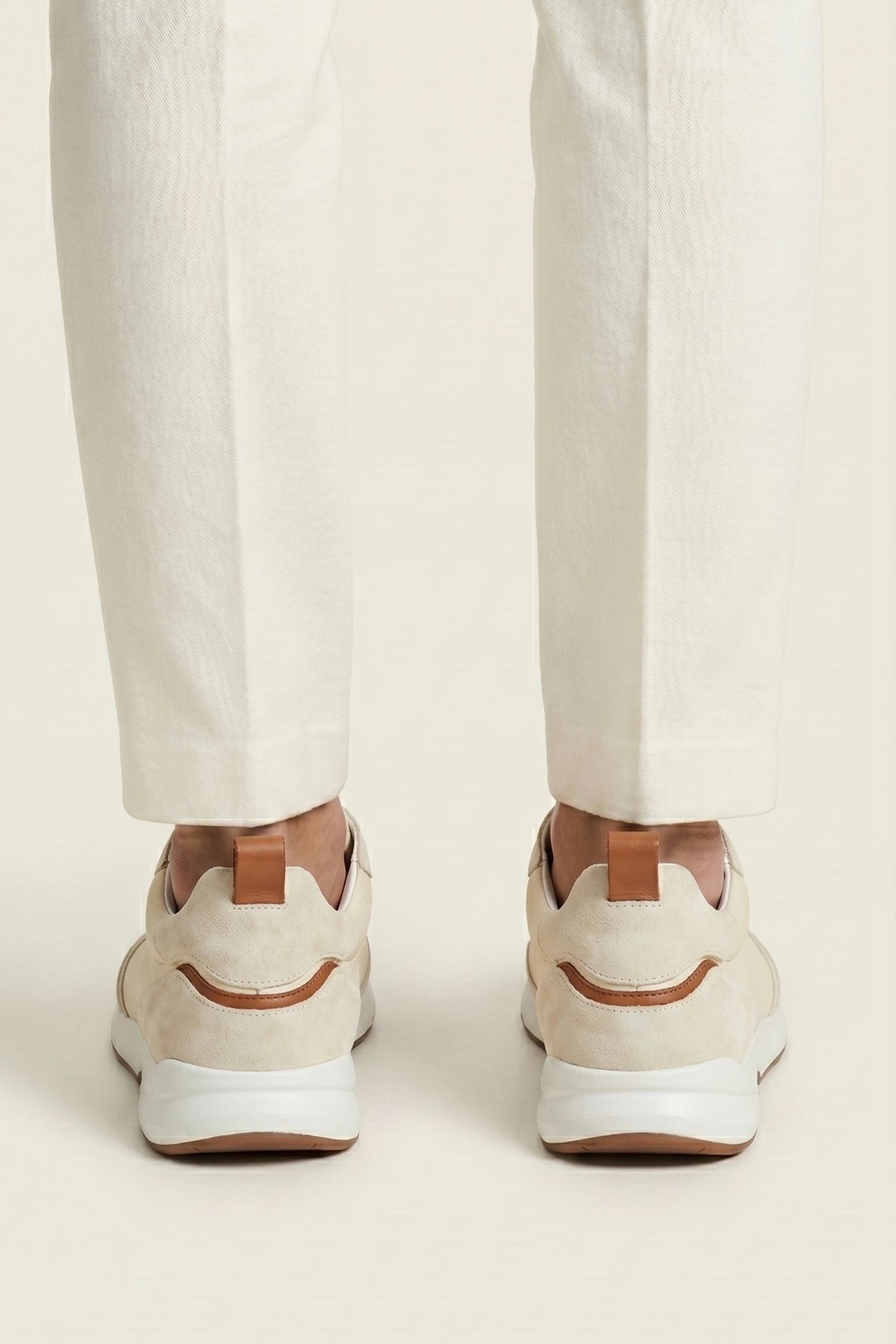 Livorno Leather Slip-On Runner Cream White