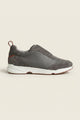 Livorno Leather Slip-On Runner Dark Grey
