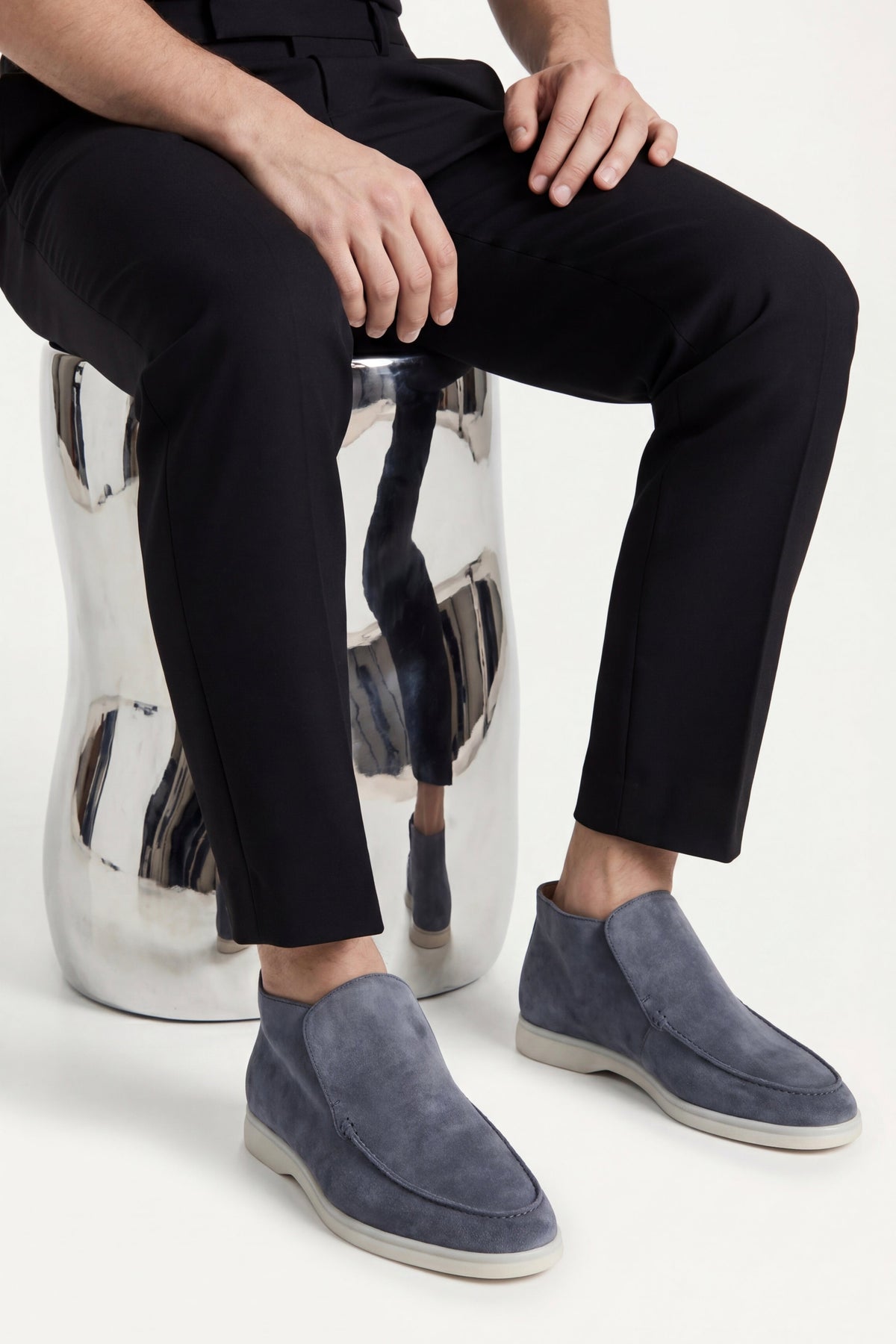 Milano City Loafer Suede Steel Blue