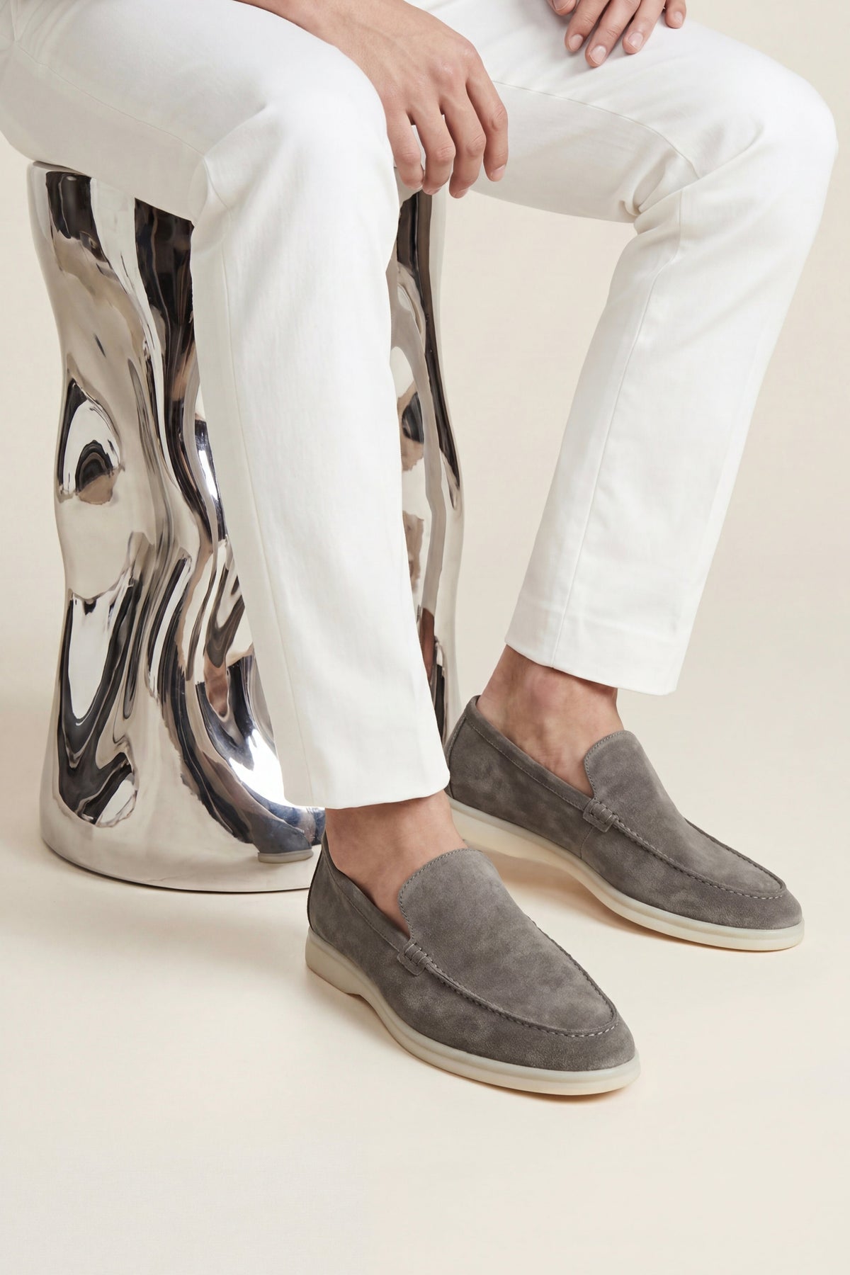 Milano Classic Loafer Suede Taupe Grey
