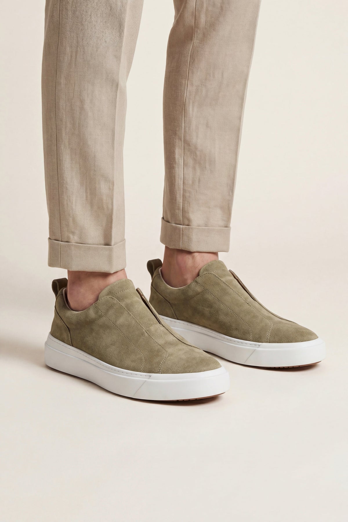 Ancona Suede Slip-On Khaki Green