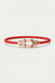 Levanto Rose Gold Rope Bracelet Crimson Red