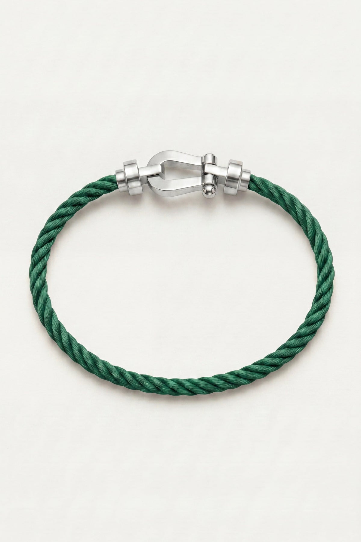 Levanto Platinum Rope Bracelet Forest Green