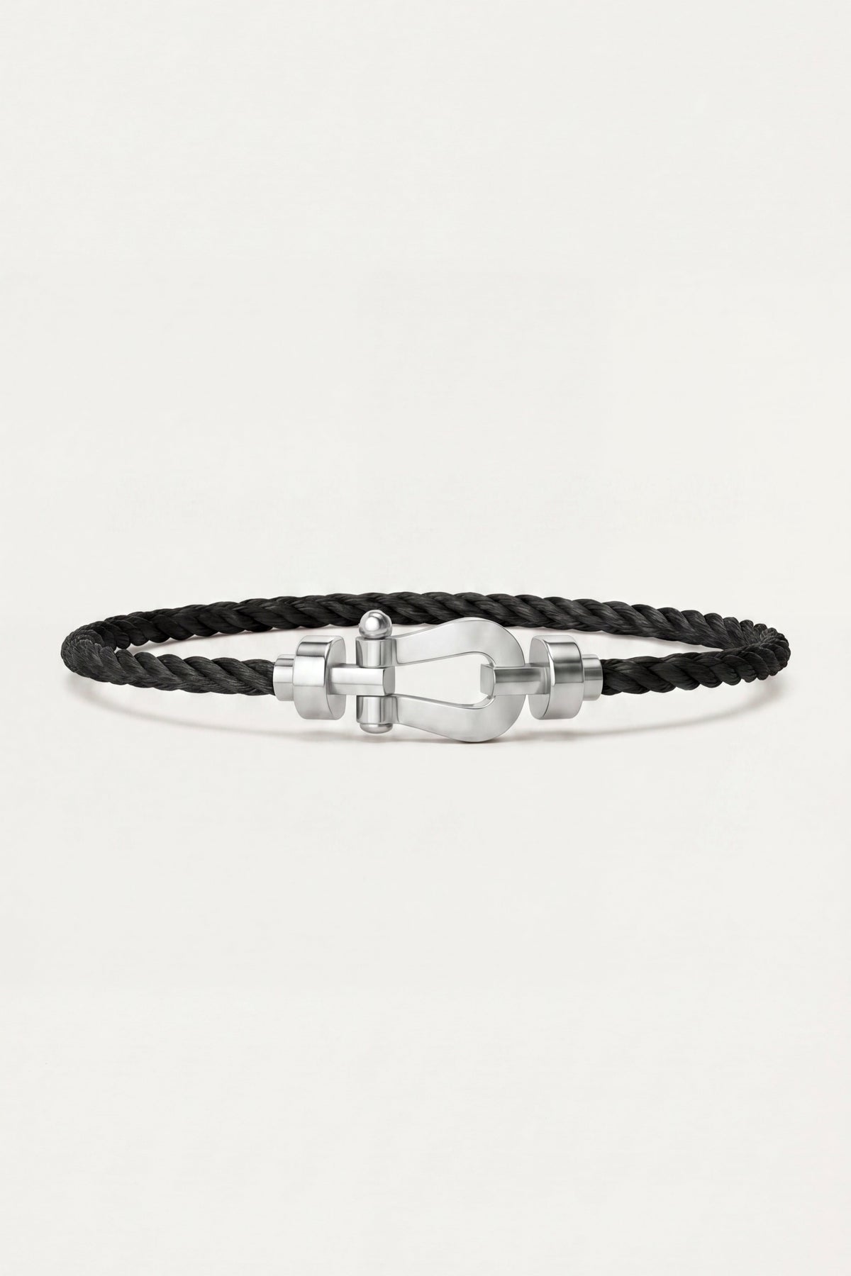 Levanto Platinum Rope Bracelet Onyx Black