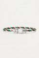 Levanto Platinum Rope Bracelet Green/Red/White