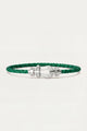 Levanto Platinum Rope Bracelet Emerald Green