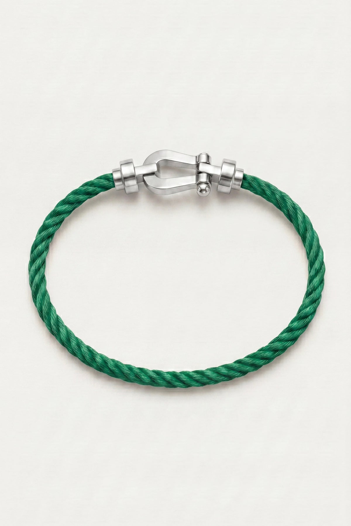 Levanto Platinum Rope Bracelet Emerald Green