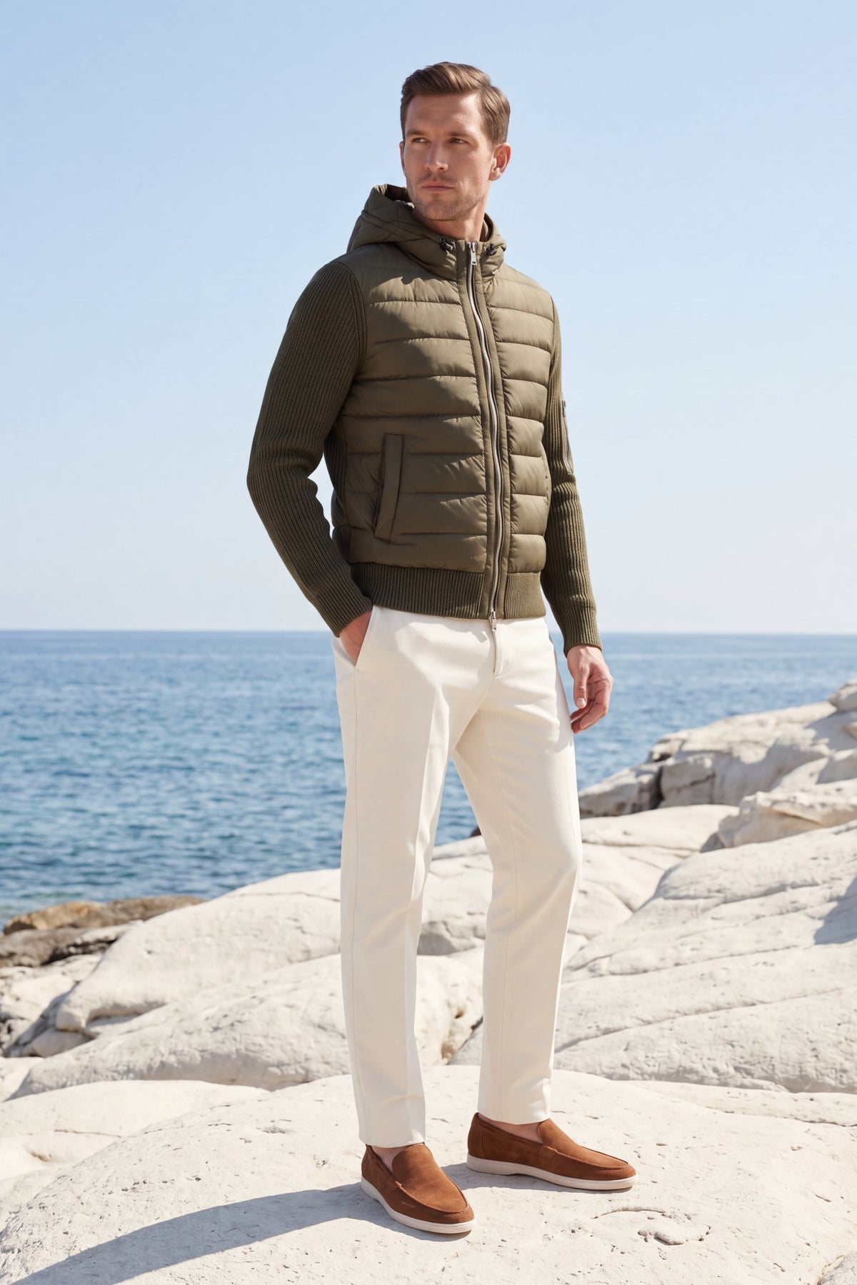 Sondrio Hybrid Zip Jacket Olive