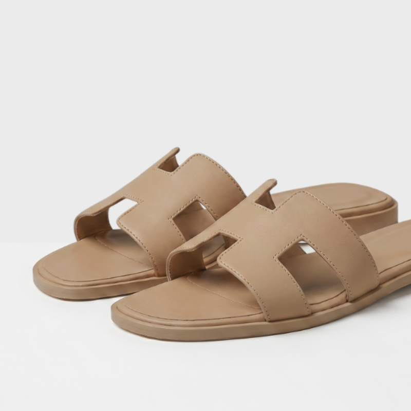 Riviera Flat Slide Women Camel