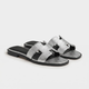 Riviera Infradito Donna Argento Metallizzato