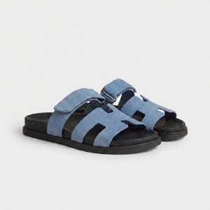 Cannes Slide Suede Slate Blue