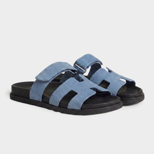 Cannes Slide Wildleder Schieferblau