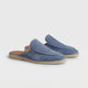 Mules in pelle scamosciata Positano - blu ardesia