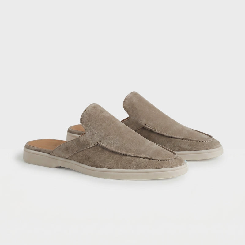 Positano Wildleder-Pantolette II Taupe