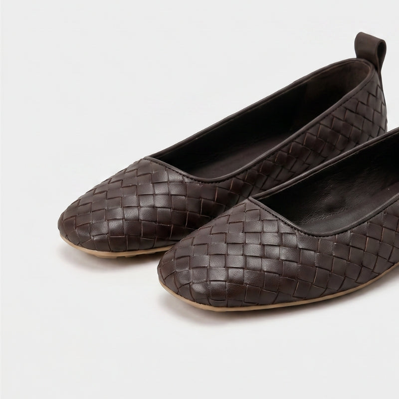 Riva Woven Ballet Shoes Women Espresso