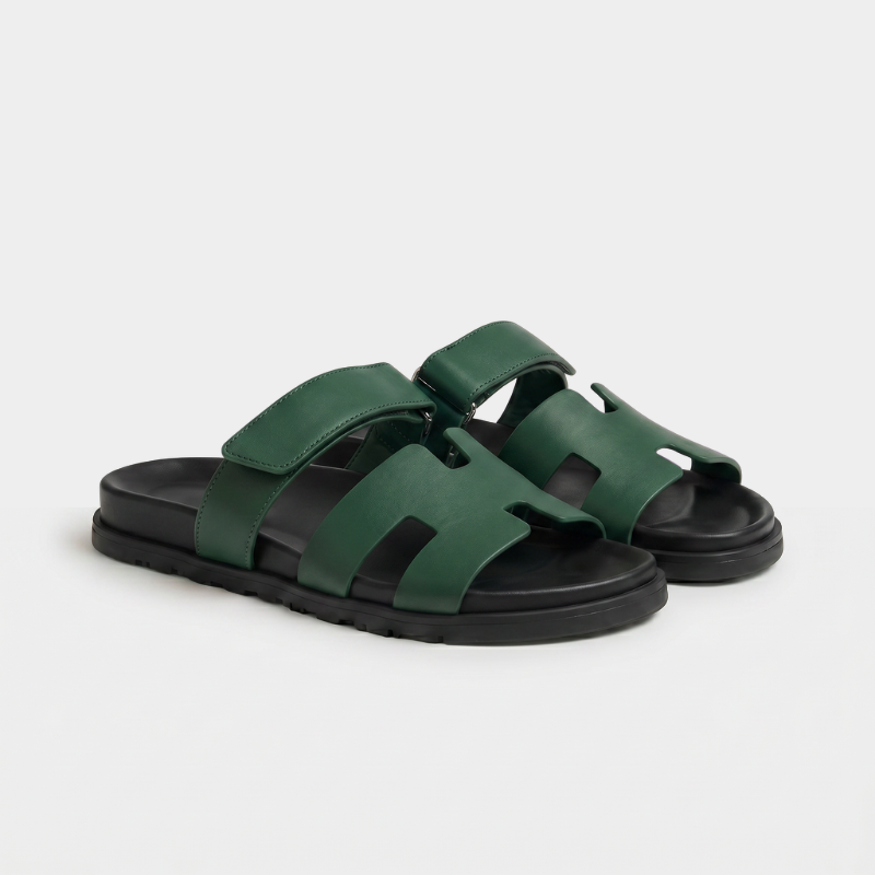 Cannes Leather Slide Women Forest Green
