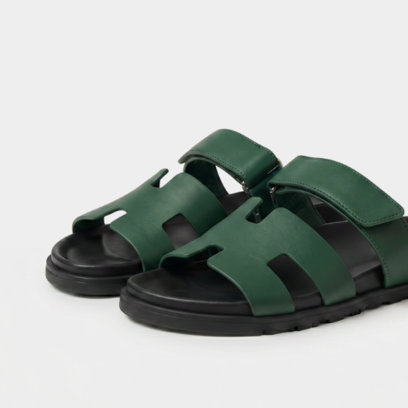 Cannes Leather Slide Women Forest Green