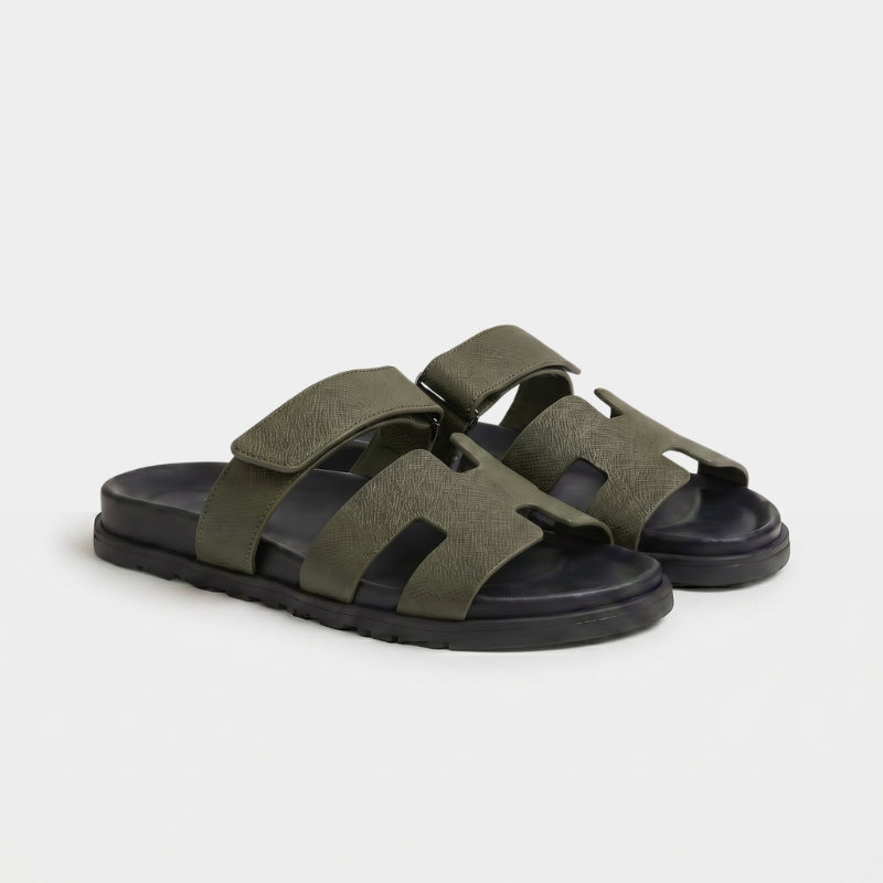 Cannes Textured Slide Women Olive Green
