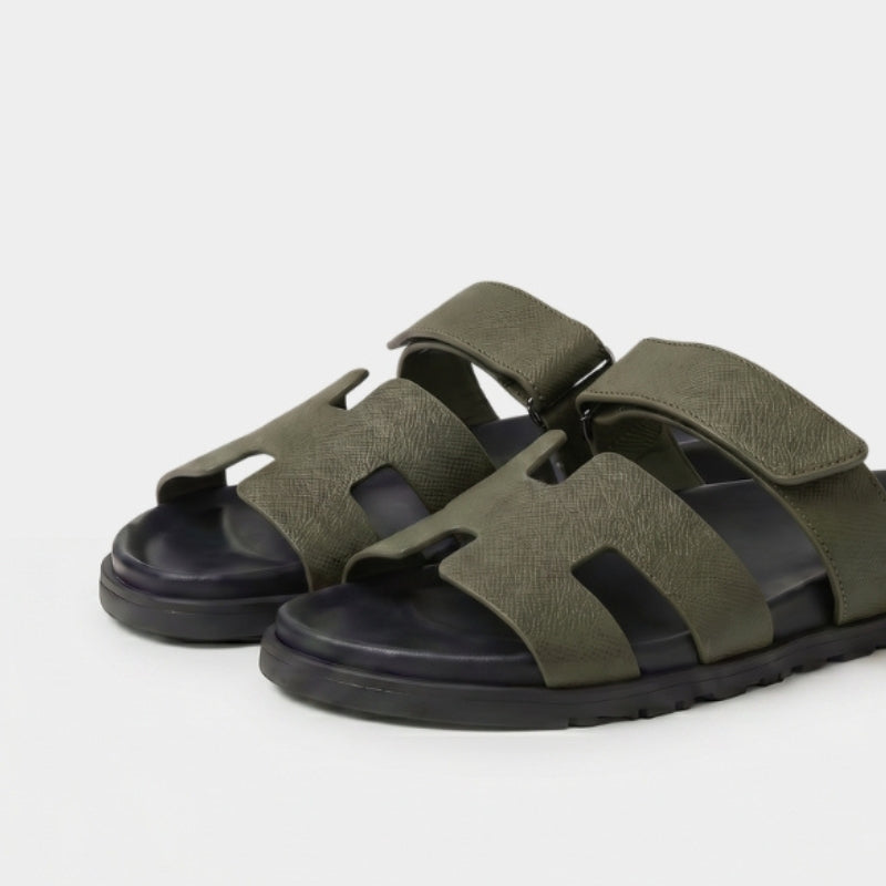 Cannes Textured Slide Women Olive Green
